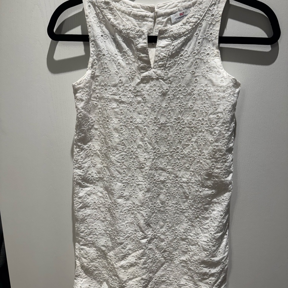 White Vineyard Vine Eyelet Dress girls size 8